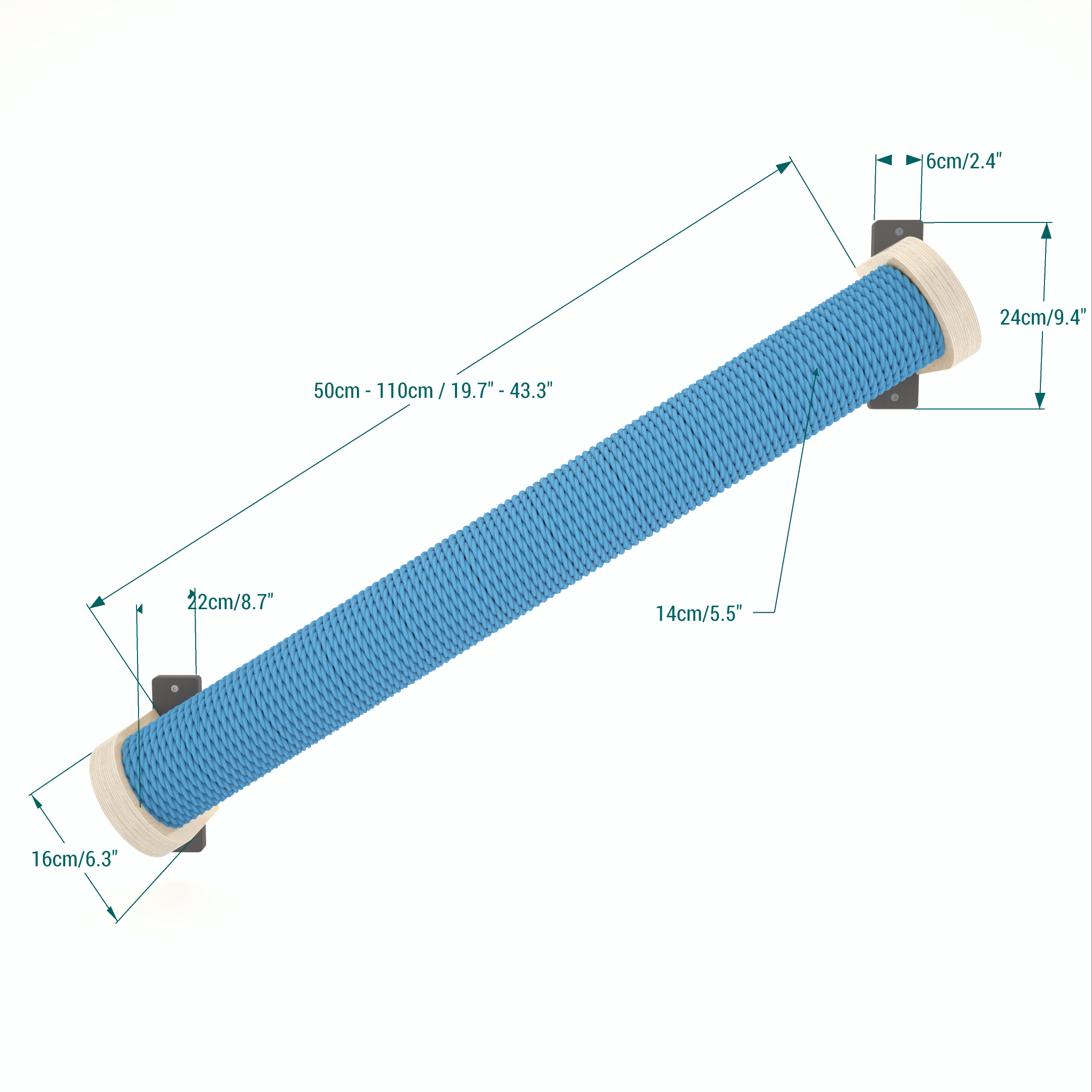 Catio Scratching Post Angle - Outdoor cat leaning / angled scratching pole