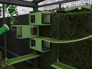 Catio Big Cat Wall Shelf Bed Perch - Catio BigCat CornerTunnel - outdoor cat house - Scratchy Things Premium Pet Furniture