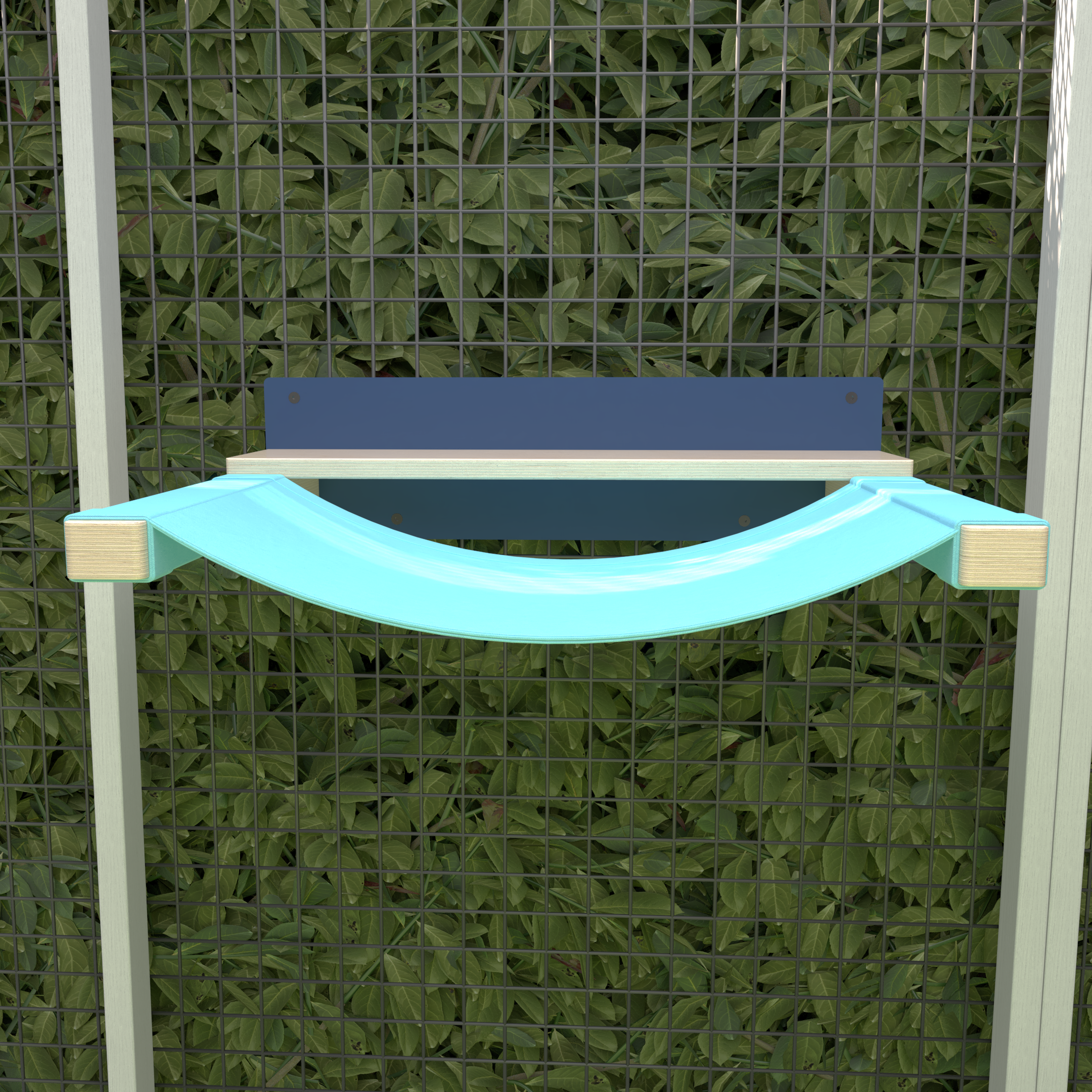 Catio Big Cat Wall Shelf Bed Cot Hammock - Catio BigCat ComboCot - outdoor cat hammock for large and heavy cats - Scratchy Things Premium Pet Furniture