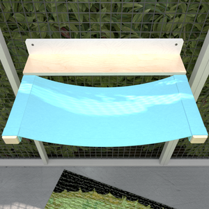 Catio Big Cat Wall Shelf Bed Cot Hammock - Catio Giant ComboCot - outdoor cat hammock for XXL cats, Savannah and Maine Coon cat approved - Scratchy Things Premium Pet Furniture