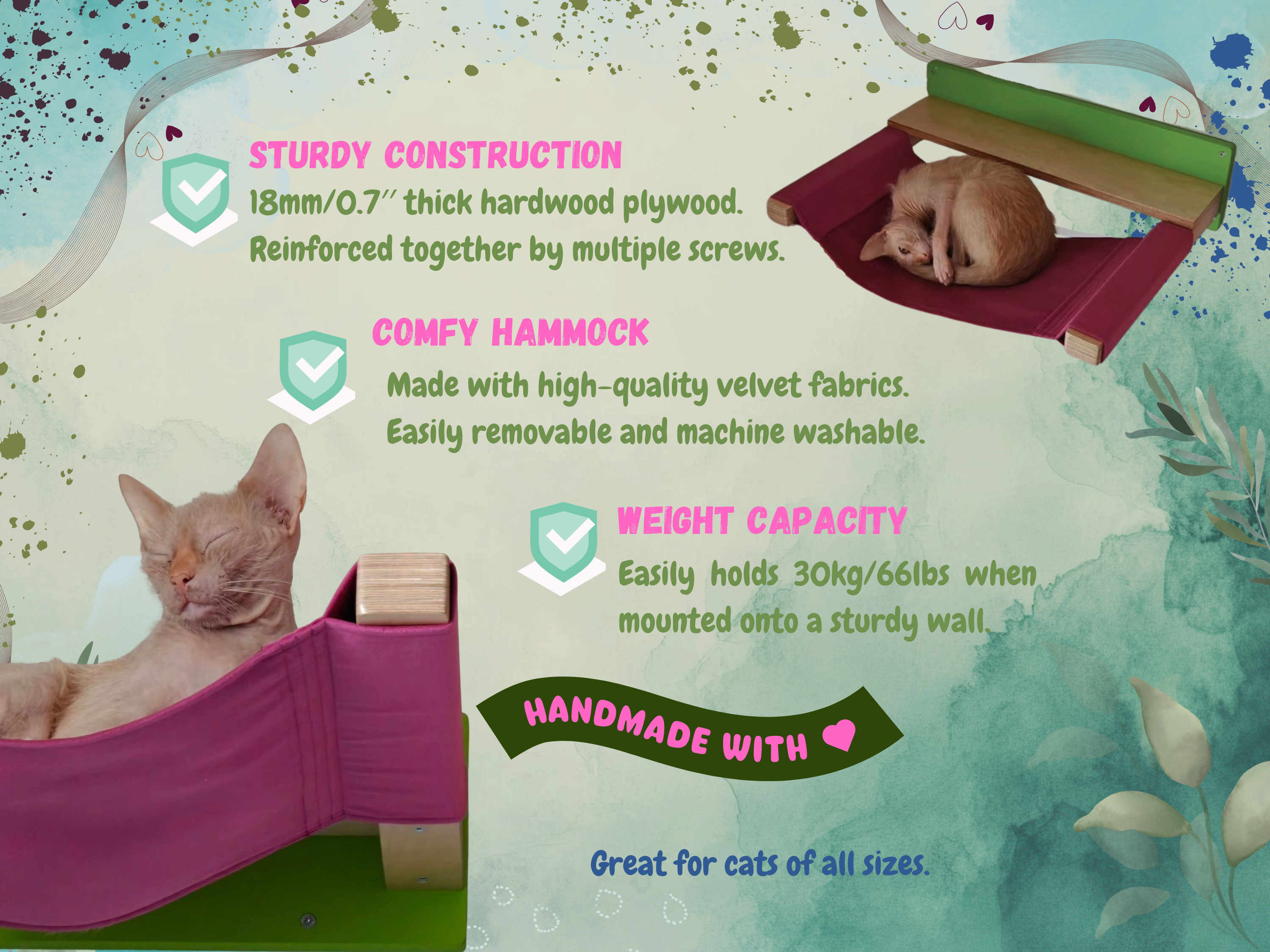 Cat Wall Shelf Bed Hammock - Wally ComboCot - Scratchy Things Premium Pet Furniture