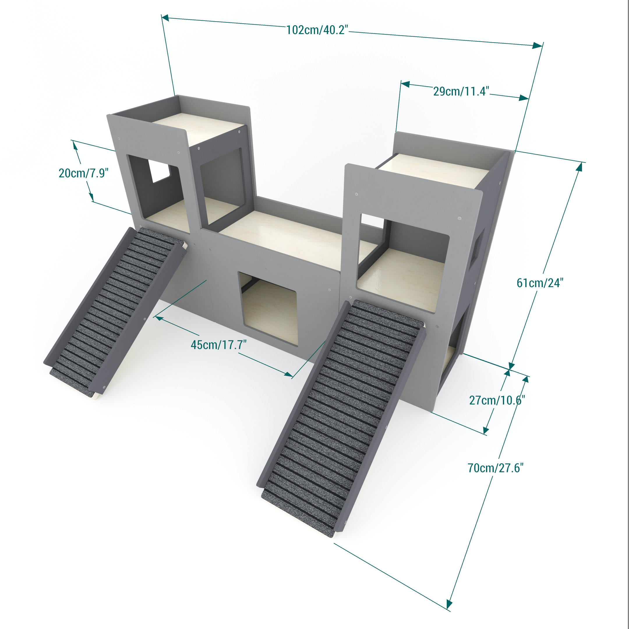 Rabbit House Box Tunnel Castle Fortress - Nibbler Castle - Scratchy Things Premium Pet Furniture