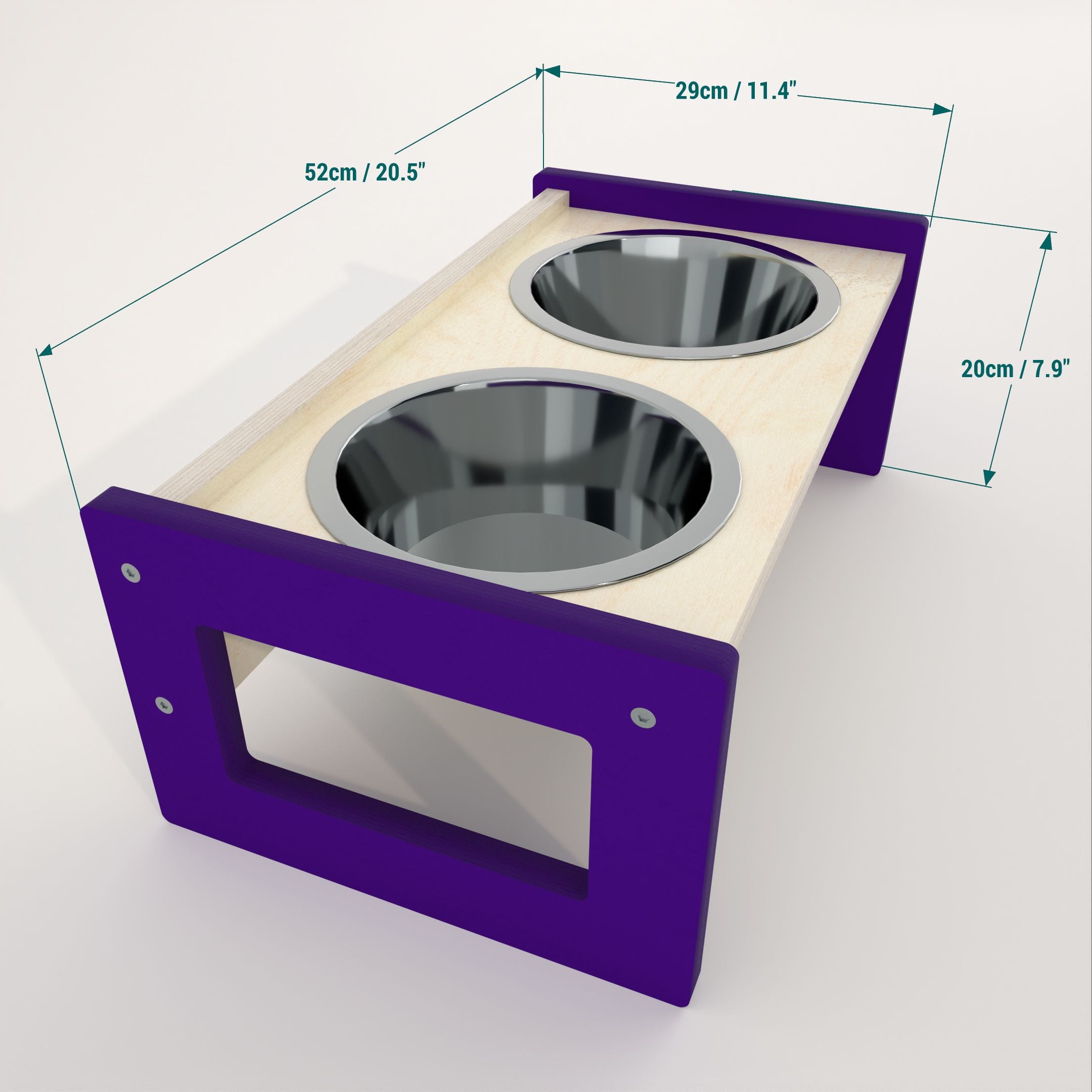 Cat Dog Floor Feeder - Doggo Feeder Duo - Scratchy Things Premium Pet Furniture