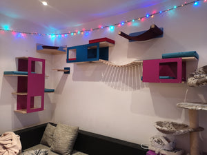 Big Cat Wall Shelf Bed - Wally BigCat Stacker - Scratchy Things Premium Pet Furniture