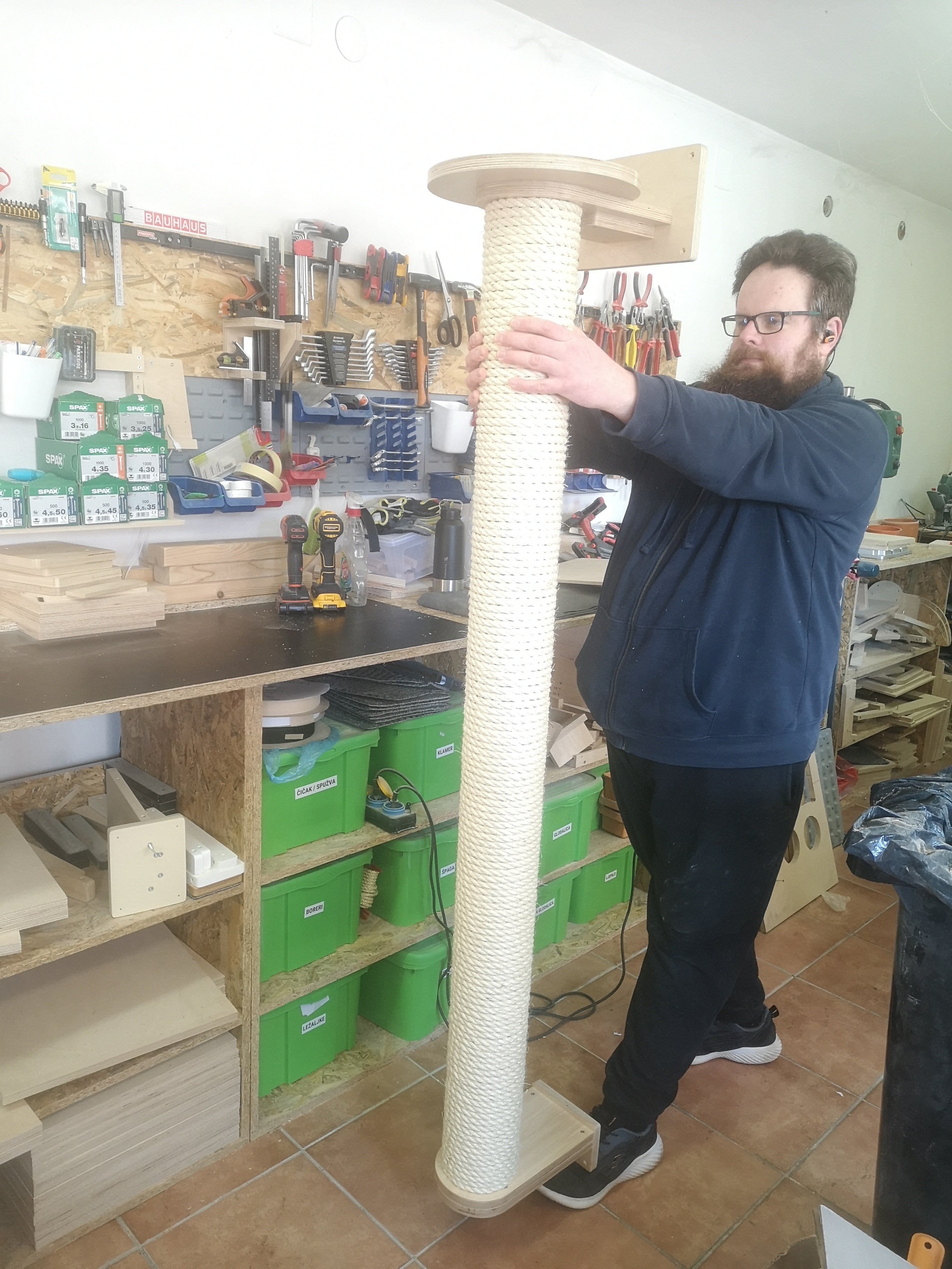 Cat Wall Scratching Pole Post Shelf - Mounty Post - Scratchy Things Premium Pet Furniture