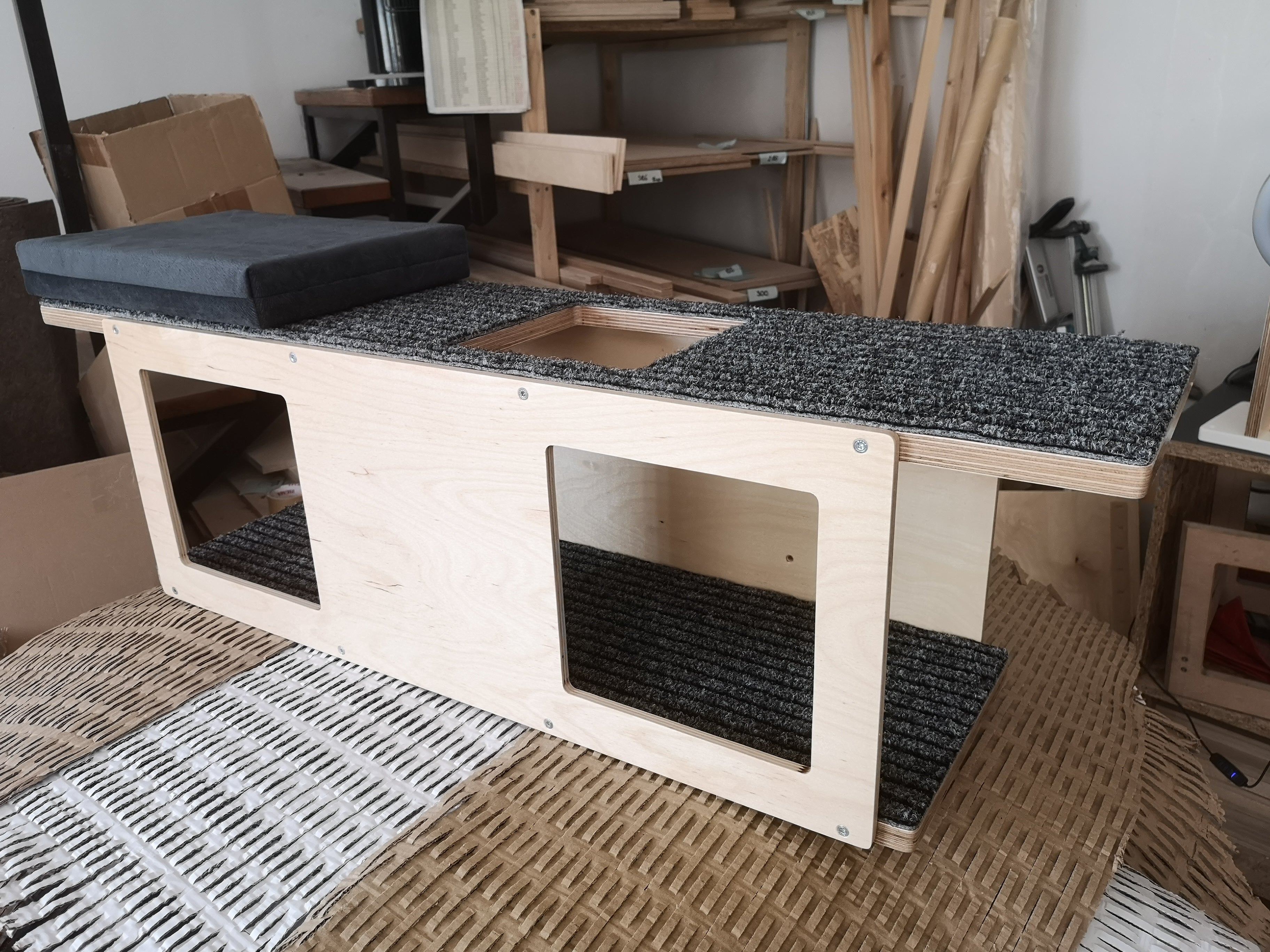 Cat Wall Shelf Bed - Wally Tunnel - Scratchy Things Premium Pet Furniture