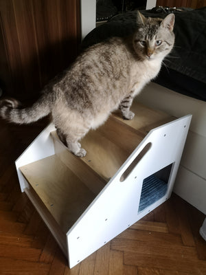 Cat Stairs Box House Bed - Boxy 3-Step - Scratchy Things Premium Pet Furniture