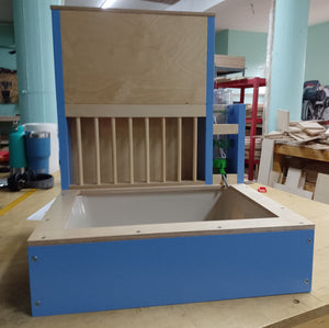 Rabbit Hay Feeder Litter box - Nibbler Combo Mini Spectra with Nibbler HaySilo - Heaven Accent - READY TO SHIP - Scratchy Things Premium Pet Furniture