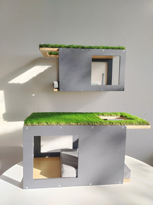 Catio Big Cat Wall Shelf Bed Perch - Catio BigCat CornerTunnel - outdoor cat house - Scratchy Things Premium Pet Furniture