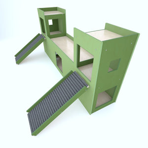 Rabbit House Box Tunnel Castle Fortress - Nibbler Big Castle - ideal for large and giant bunnies - Scratchy Things Premium Pet Furniture