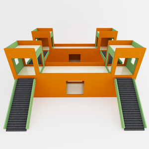 Rabbit House Box Tunnel Castle Fortress - Nibbler Town - Scratchy Things Premium Pet Furniture