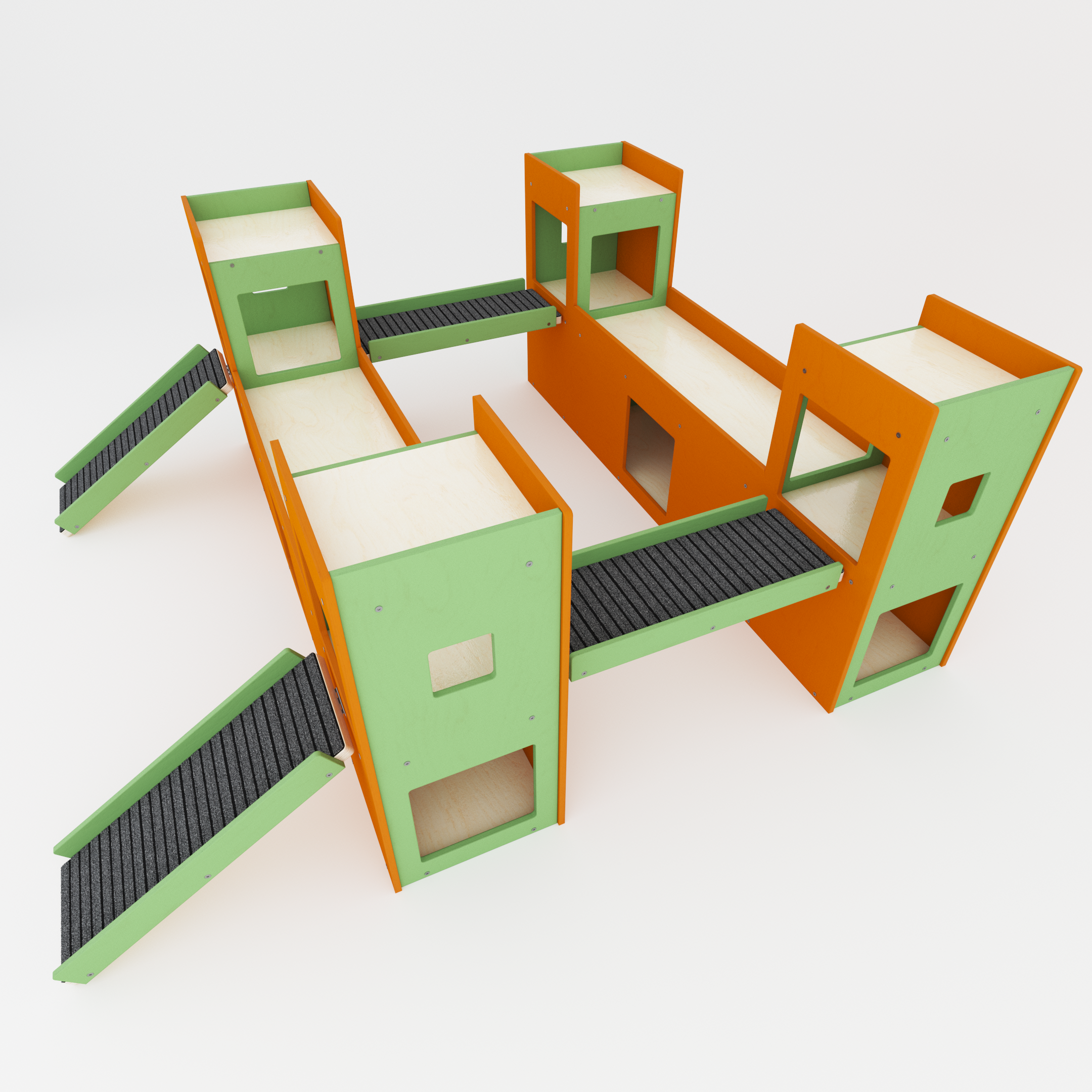 Rabbit House Box Tunnel Castle Fortress - Nibbler Town - Scratchy Things Premium Pet Furniture