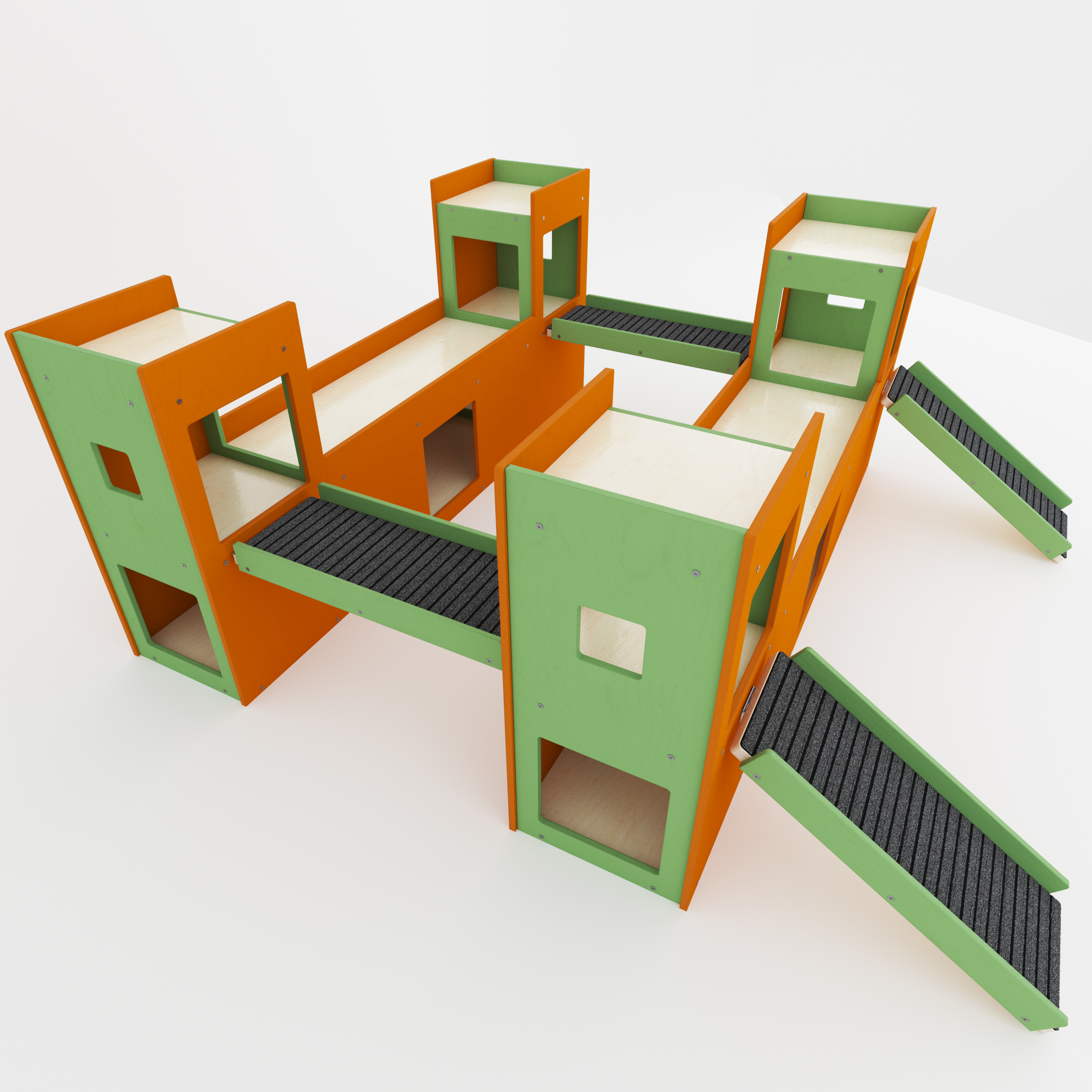 Rabbit House Box Tunnel Castle Fortress - Nibbler Town - Scratchy Things Premium Pet Furniture