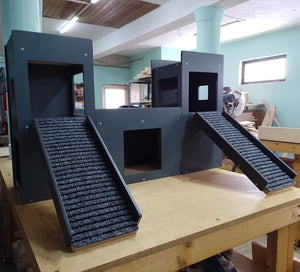 Rabbit House Box Tunnel Castle Fortress - Nibbler Castle - Scratchy Things Premium Pet Furniture