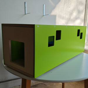 Rabbit House Box Tunnel Castle Fortress - Nibbler Longhouse - Scratchy Things Premium Pet Furniture