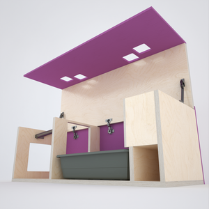 Rabbit House Box Tunnel Castle Fortress - Nibbler Longhouse - Scratchy Things Premium Pet Furniture