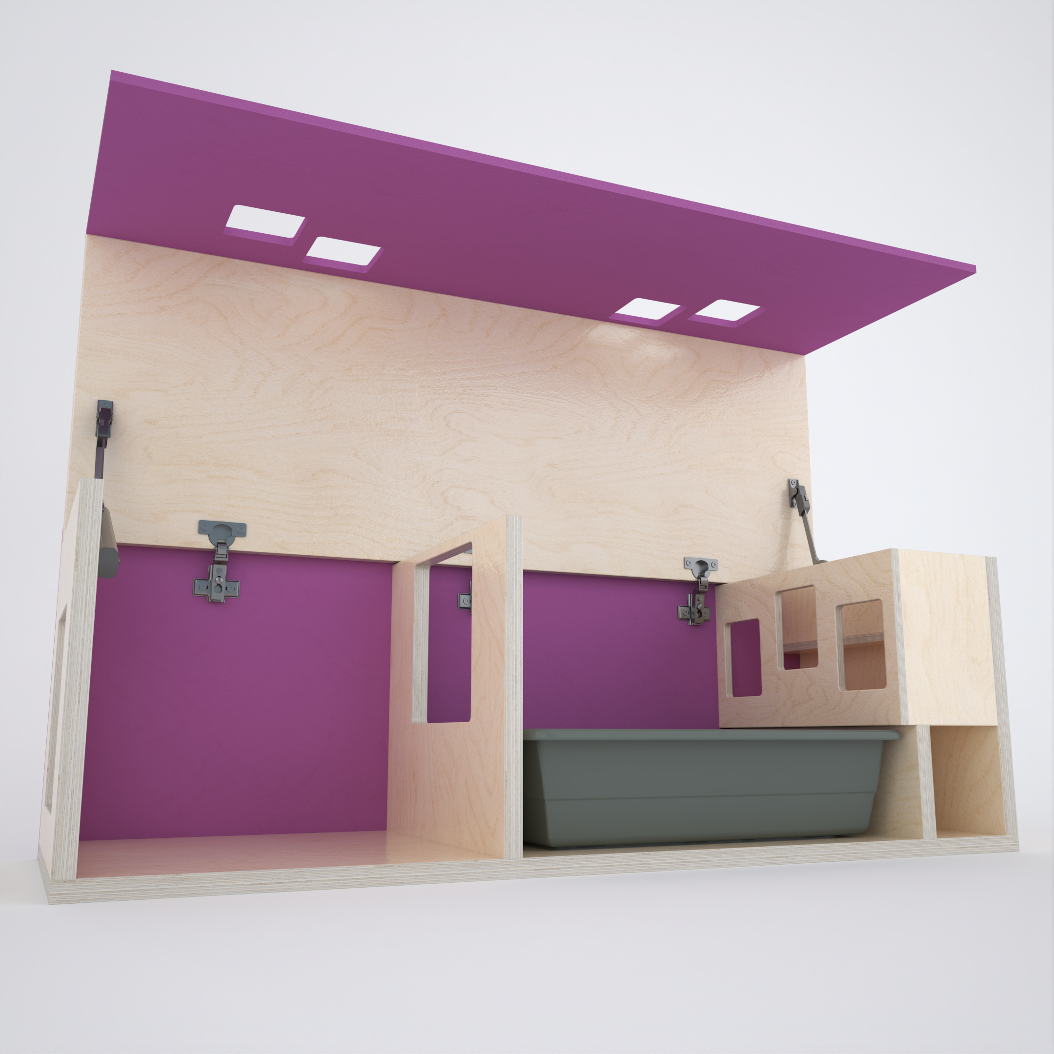 Rabbit House Box Tunnel Castle Fortress - Nibbler Longhouse - Scratchy Things Premium Pet Furniture