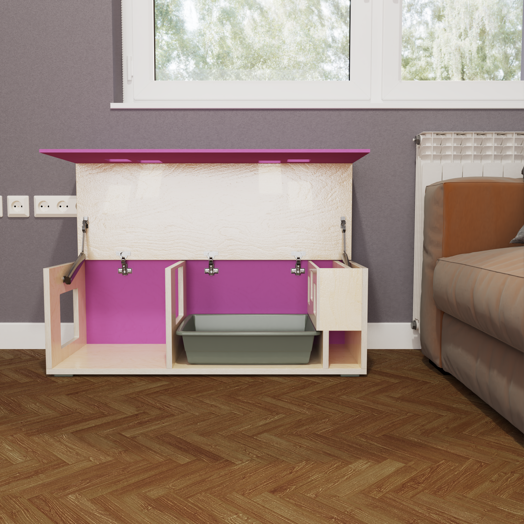 Rabbit House Box Tunnel Castle Fortress - Nibbler Longhouse - Scratchy Things Premium Pet Furniture