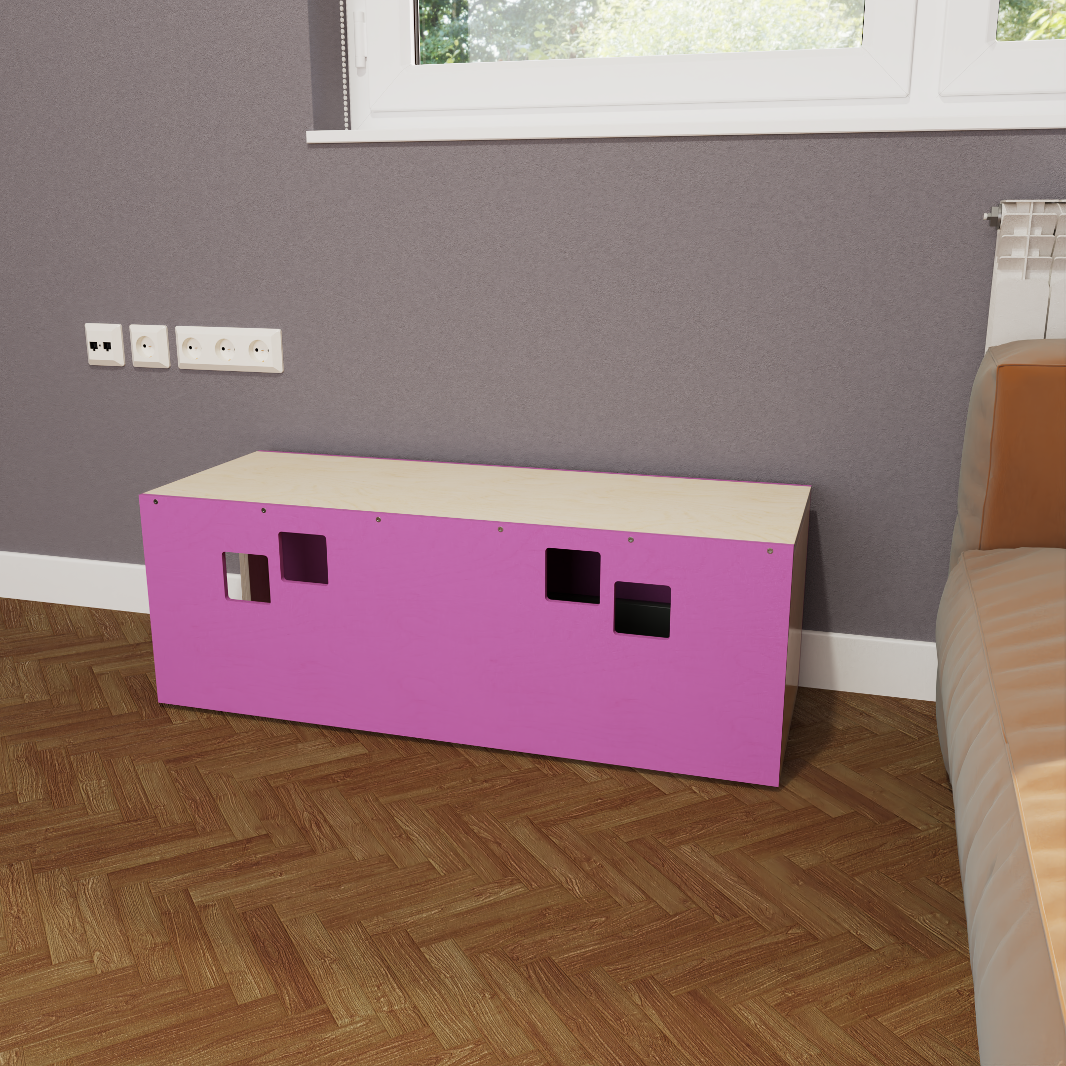 Rabbit House Box Tunnel Castle Fortress - Nibbler Longhouse - Scratchy Things Premium Pet Furniture