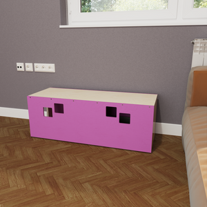 Rabbit House Box Tunnel Castle Fortress - Nibbler Longhouse - Scratchy Things Premium Pet Furniture