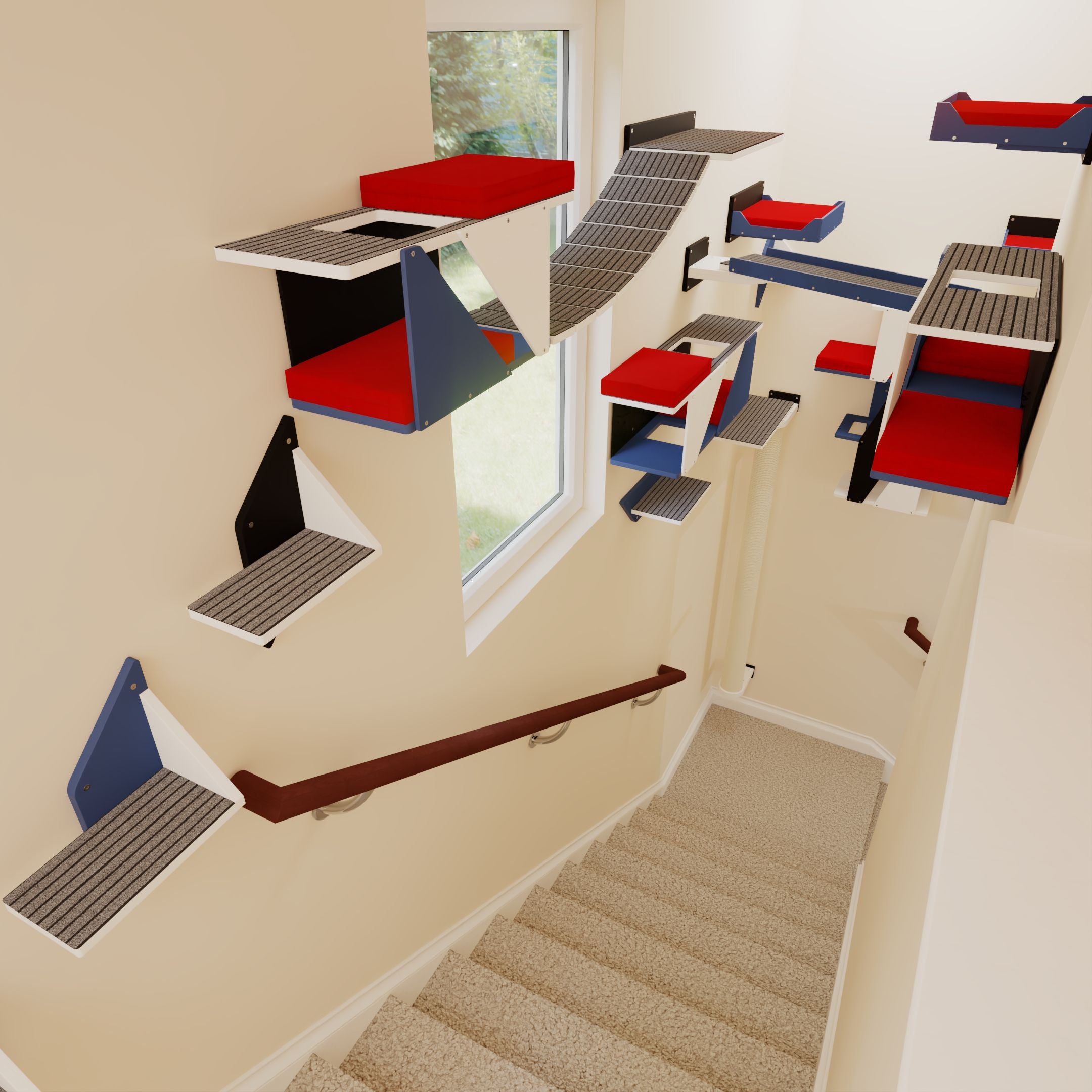 Custom Bundle - Custom Wally Stairwell Bundle - Scratchy Things Premium Pet Furniture