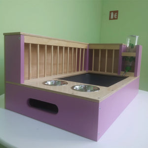 Rabbit Hay Feeder Litter box - Nibbler Combo Corner 4in1 - Scratchy Things Premium Pet Furniture