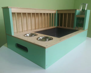 Rabbit Hay Feeder Litter box - Nibbler Combo Corner 4in1 - Scratchy Things Premium Pet Furniture