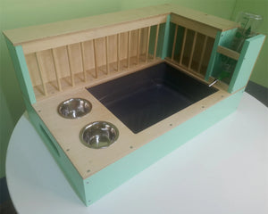 Rabbit Hay Feeder Litter box - Nibbler Combo Corner 4in1 - Scratchy Things Premium Pet Furniture