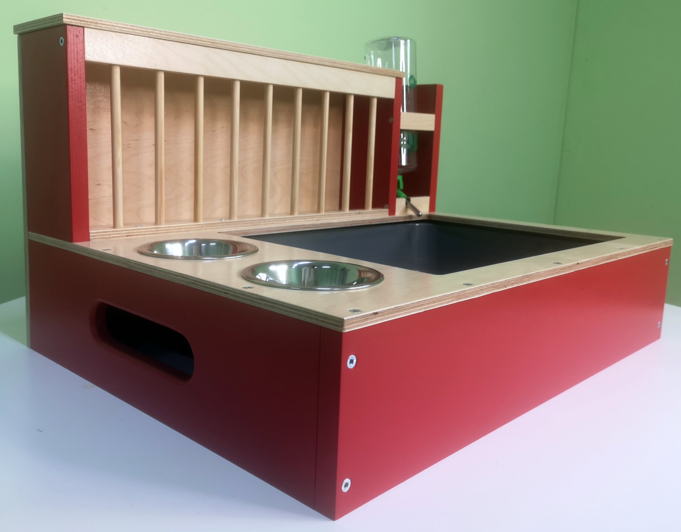 Rabbit Hay Feeder Water Litter box - Nibbler Combo Spectra 4in1 - Scratchy Things Premium Pet Furniture