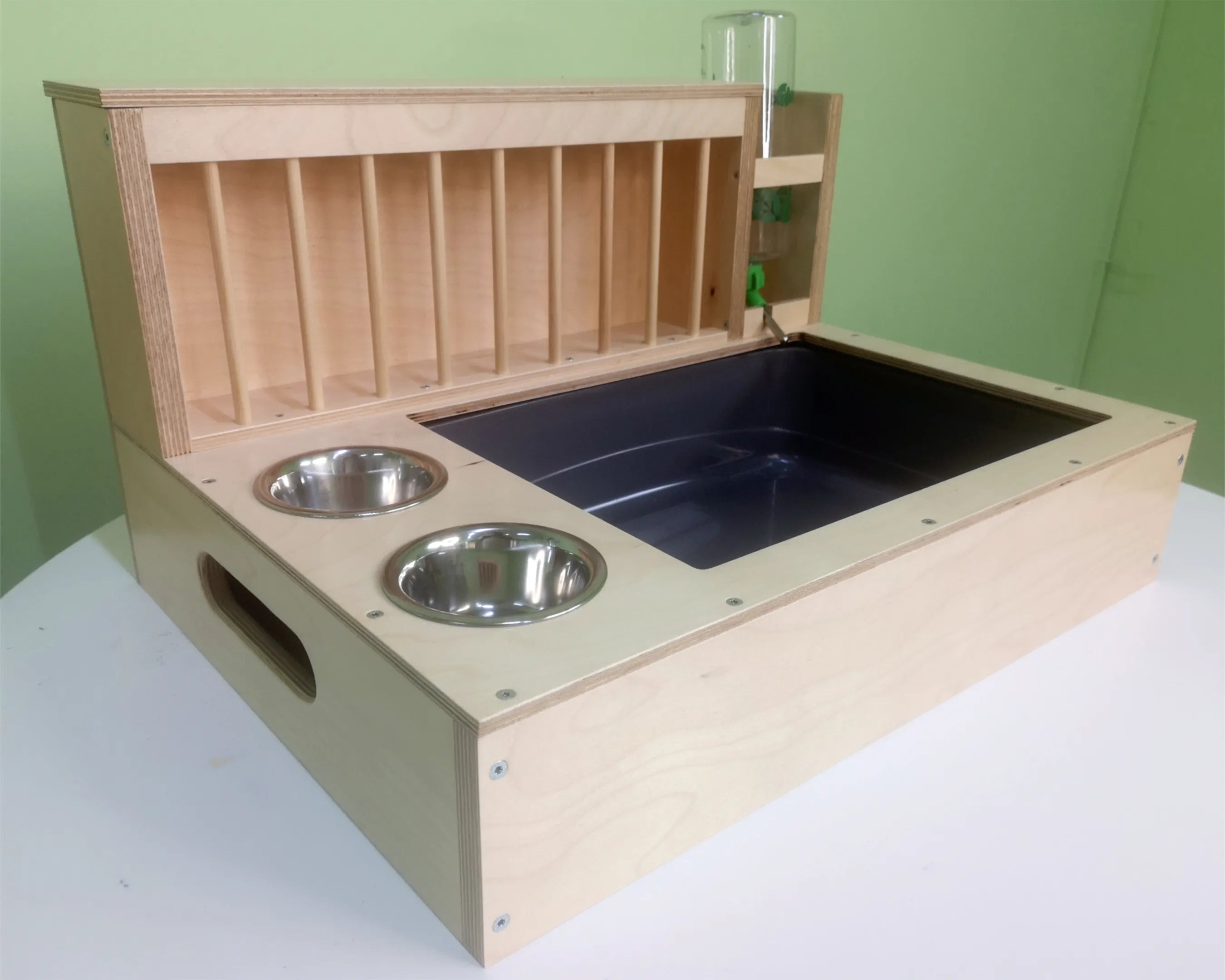 Rabbit Hay Feeder Water Litter box - Nibbler Combo 4in1 - Scratchy Things Premium Pet Furniture