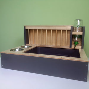 Rabbit Hay Feeder Water Litter box - Nibbler Combo Spectra 4in1 - Scratchy Things Premium Pet Furniture