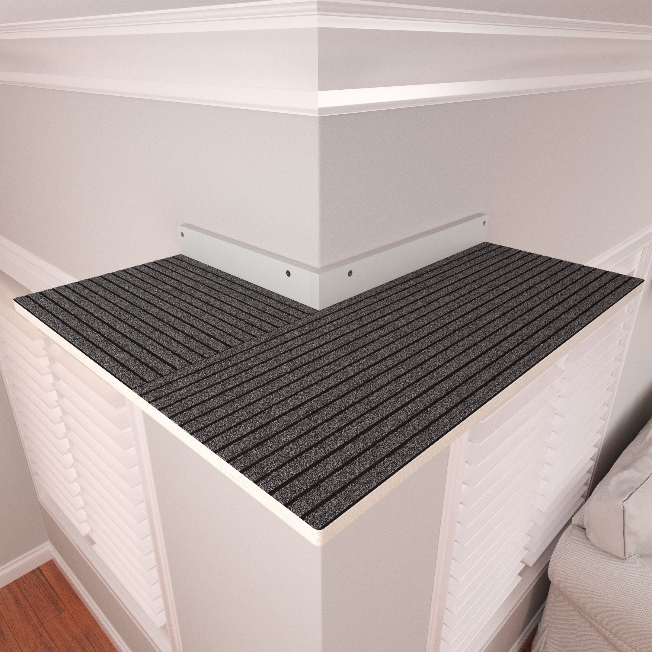 Big Cat Wall Shelf Corner Bed - Wally Wraparound Cat Shelf - Scratchy Things Premium Pet Furniture