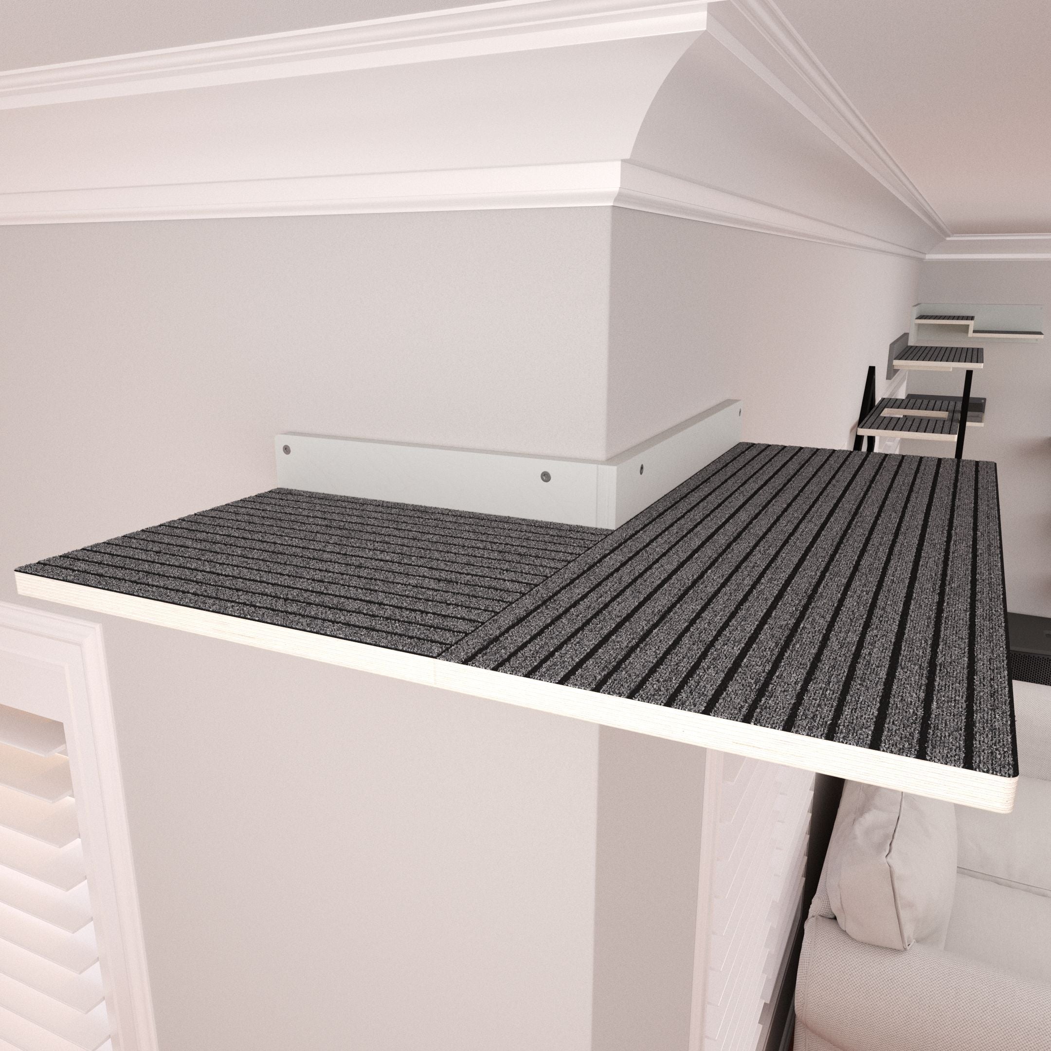 Big Cat Wall Shelf Corner Bed - Wally Wraparound Cat Shelf - Scratchy Things Premium Pet Furniture