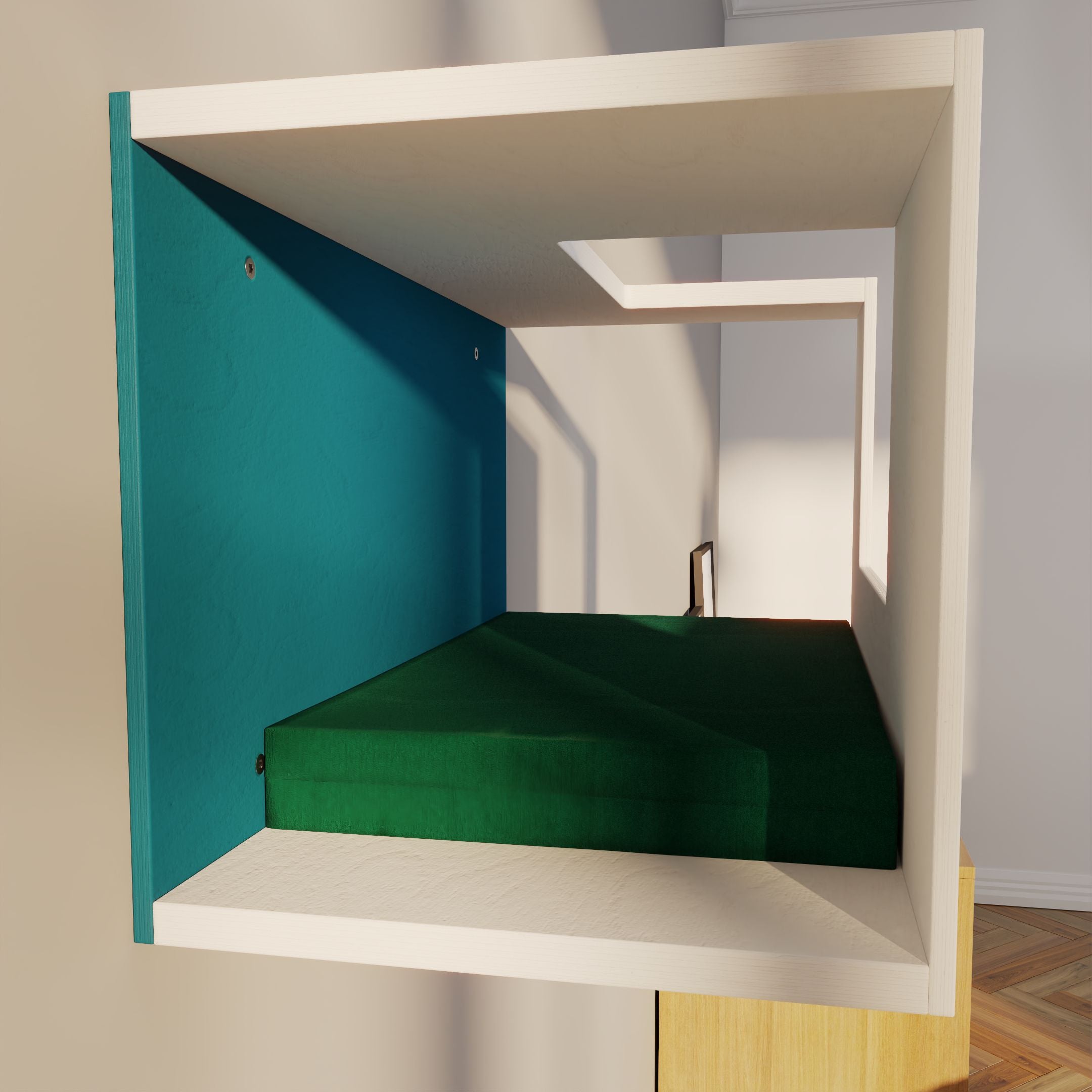 Cat Wall Shelf Bed - Wally BigCat Mezzanine Mini - Scratchy Things Premium Pet Furniture