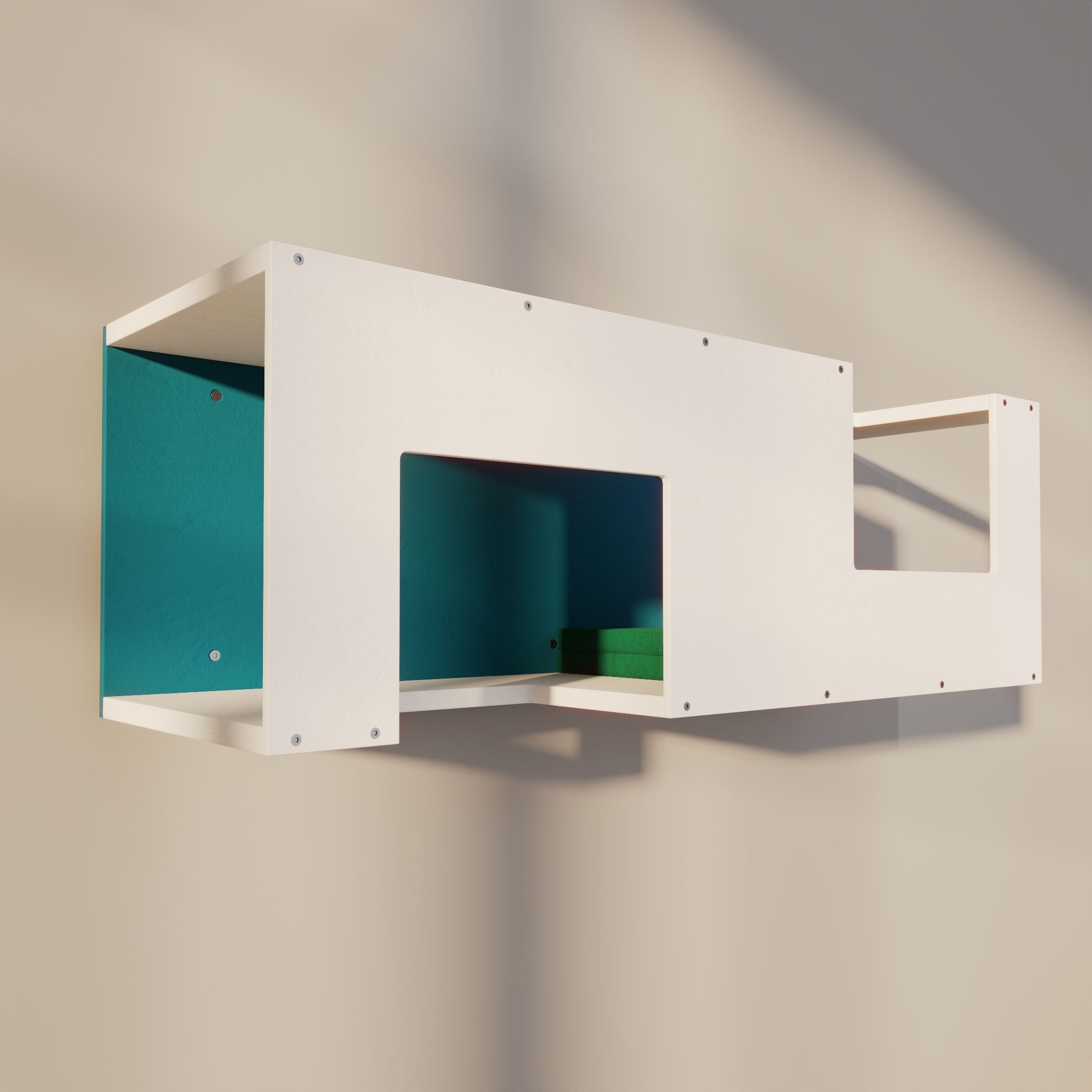 Cat Wall Shelf Bed Tunnel - Wally BigCat Mezzanine - Scratchy Things Premium Pet Furniture