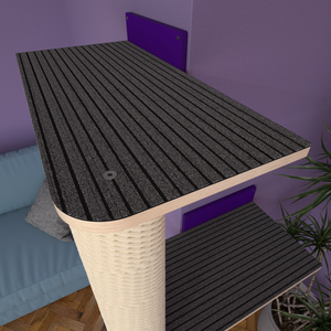 Cat Wall Scratching Pole Post Corner Shelf - Wally CornerPost - Scratchy Things Premium Pet Furniture