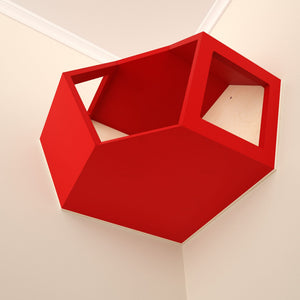 Cat Wall Shelf Hexagonal Corner Bed - Wally Hex Corner 25 - Scratchy Things Premium Pet Furniture