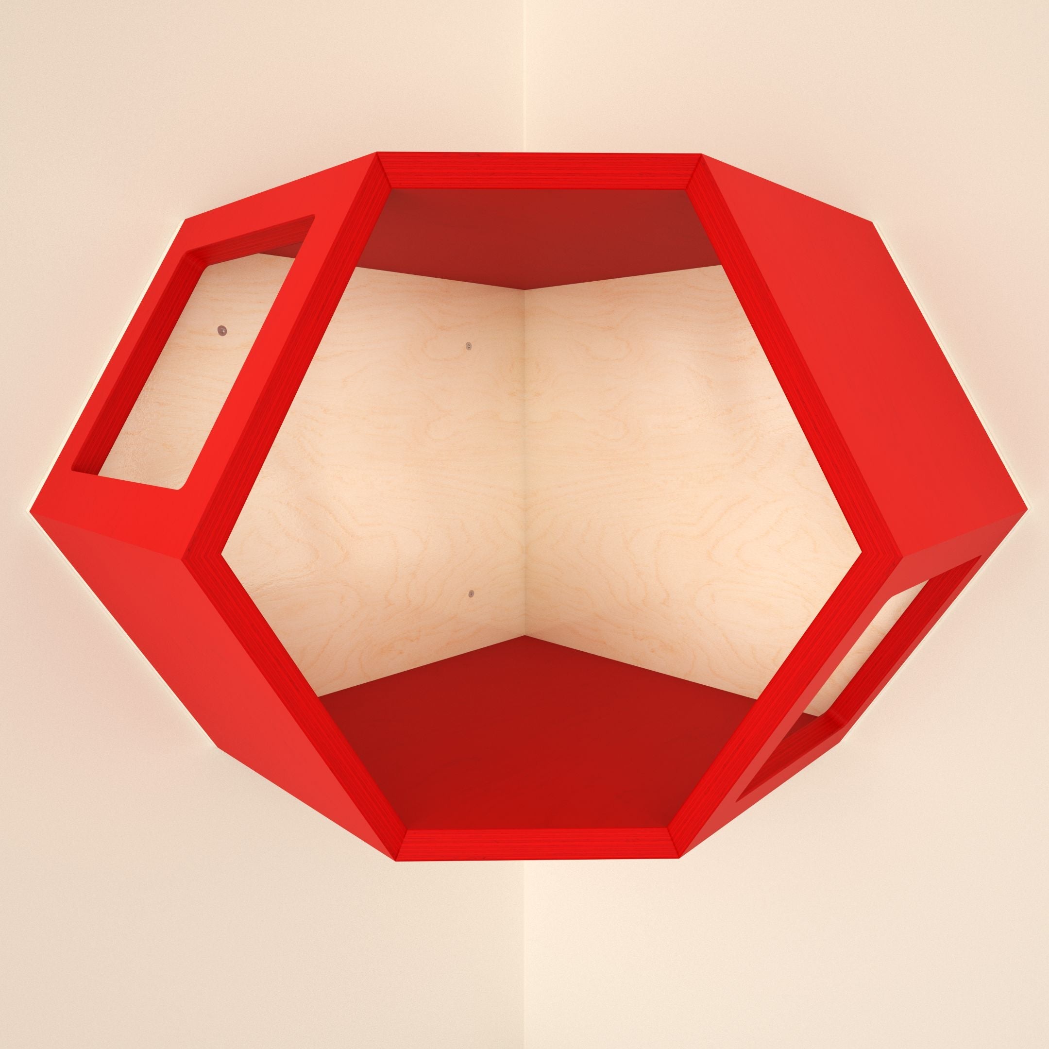 Cat Wall Shelf Hexagonal Corner Bed - Wally Hex Corner 25 - Scratchy Things Premium Pet Furniture