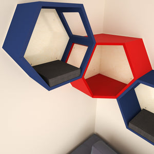 Cat Wall Shelf Hexagonal Corner Bed - Wally Hex Corner 25 - Scratchy Things Premium Pet Furniture