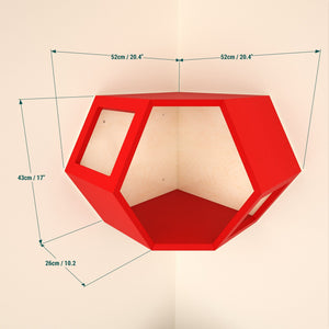 Cat Wall Shelf Hexagonal Corner Bed - Wally Hex Corner 25 - Scratchy Things Premium Pet Furniture