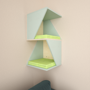 Cat Wall Shelf Bed Corner Box - Wally Sharp Tower - Scratchy Things Premium Pet Furniture