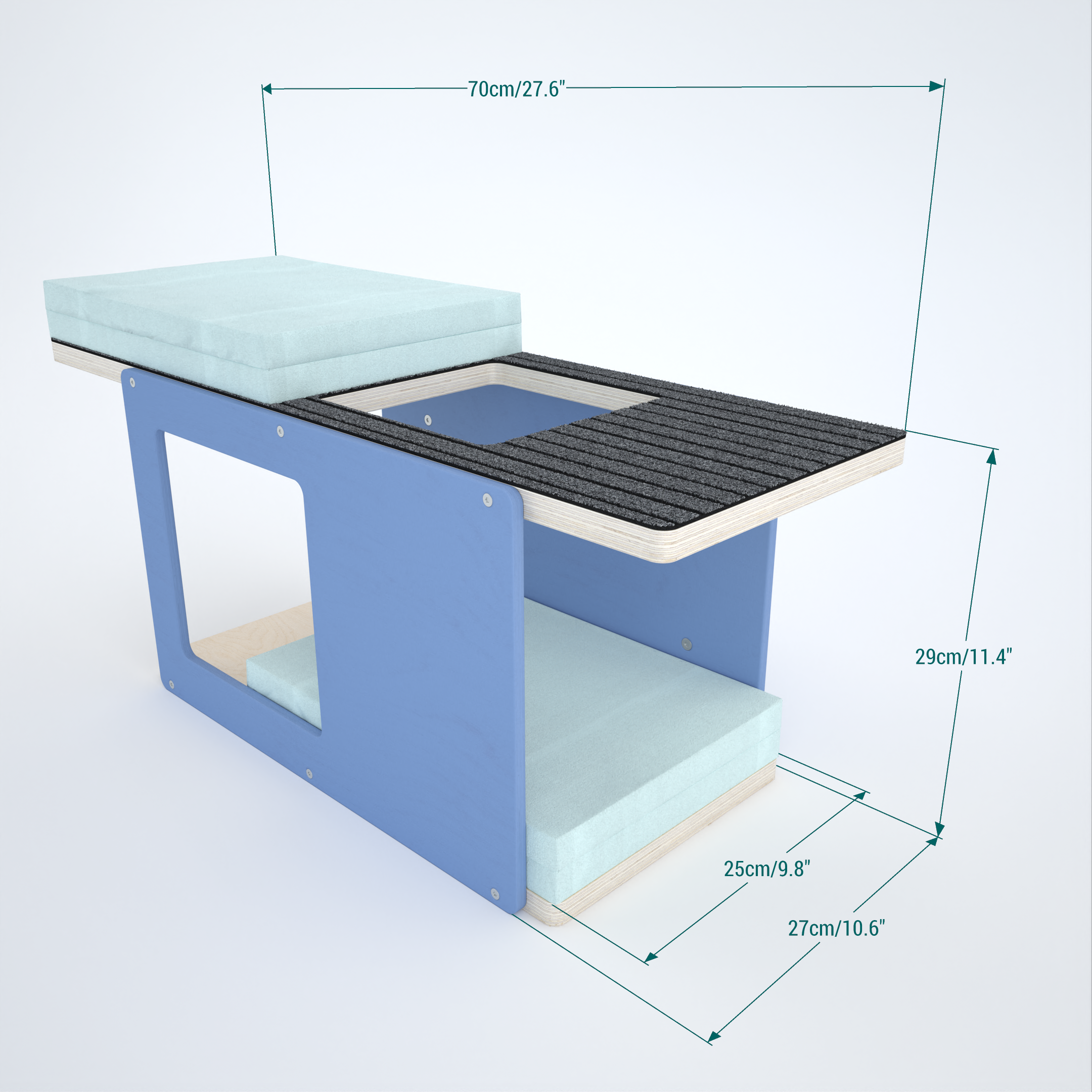 Catio Outdoor Cat Wall Shelf Bed Perch - Catio Tunnel Mini - outdoor cat house for cats - Scratchy Things Premium Pet Furniture