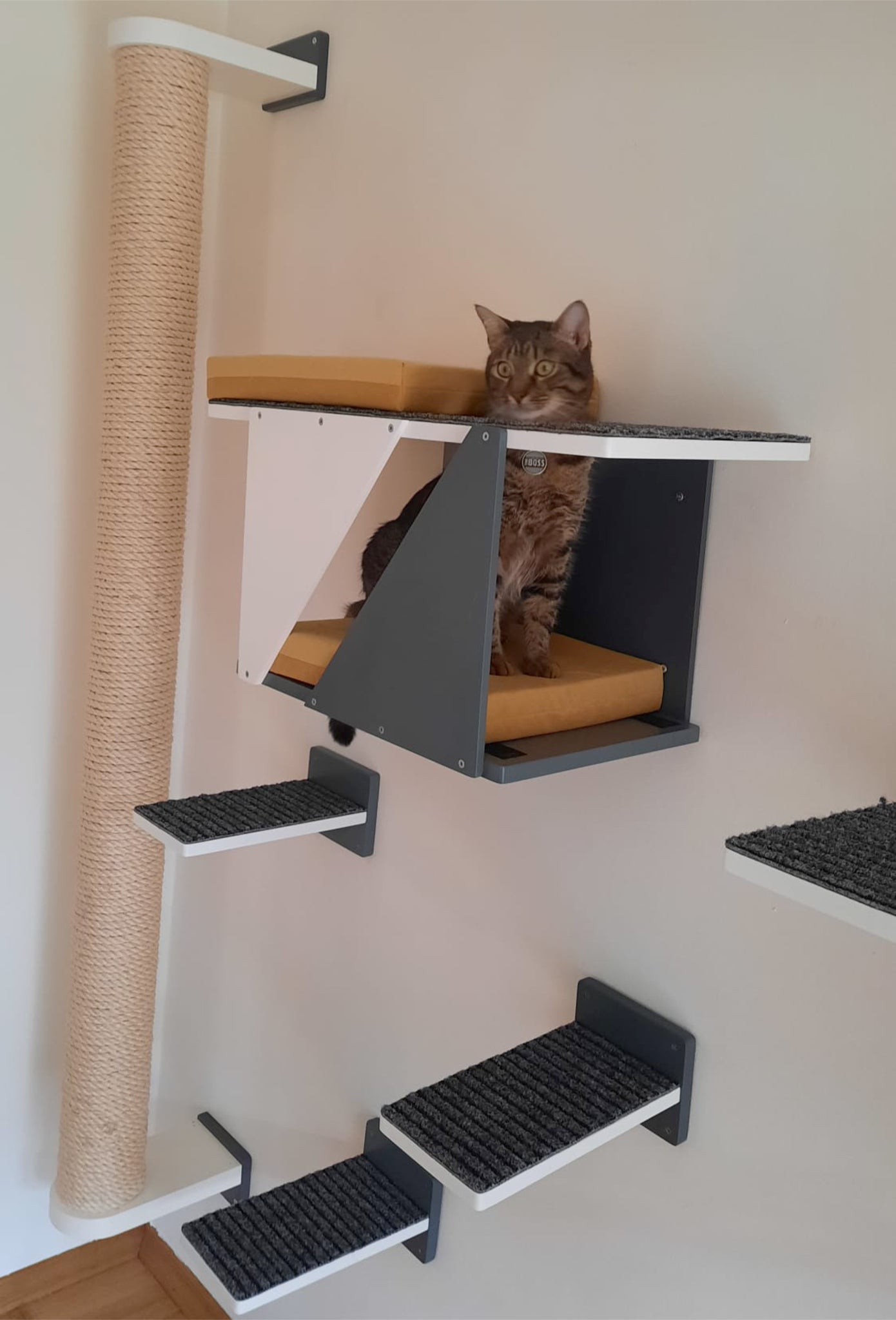 Cat Wall Shelf Bridge Bed Post Bundle - Cozy Apartment Bundle - Scratchy Things Premium Pet Furniture