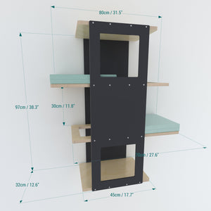 Big Cat Wall Shelf Bed - Wally BigCat Stacker - Scratchy Things Premium Pet Furniture