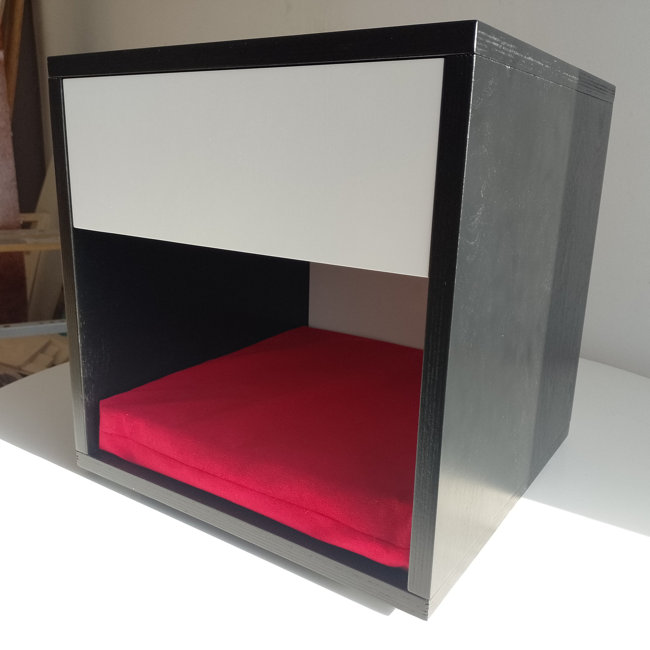 Cat Box House Bed - Boxy Nightstand - Scratchy Things Premium Pet Furniture