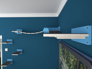 Cat Wall Shelf Corner Box Bridge Platform - WideBridge Corner Bundle - Scratchy Things Premium Pet Furniture