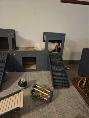 Rabbit House Box Tunnel Castle Fortress - Nibbler Castle - Scratchy Things Premium Pet Furniture