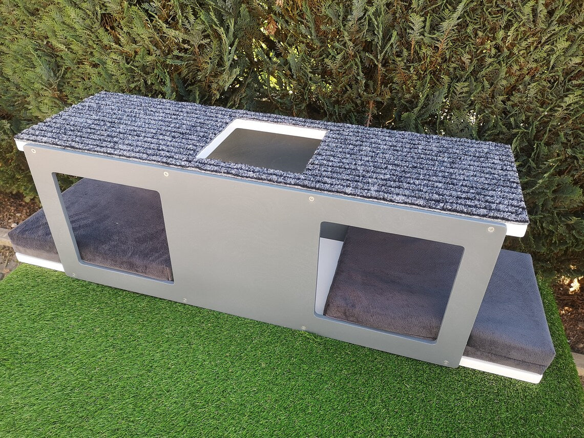 Big Cat Wall Shelf Bed Tunnel - Wally BigCat Tunnel Upside Down - Scratchy Things Premium Pet Furniture