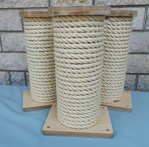 Cat Wall Scratching Pole Step Shelf Bundle - Wally Round Step 3-pack - Scratchy Things Premium Pet Furniture