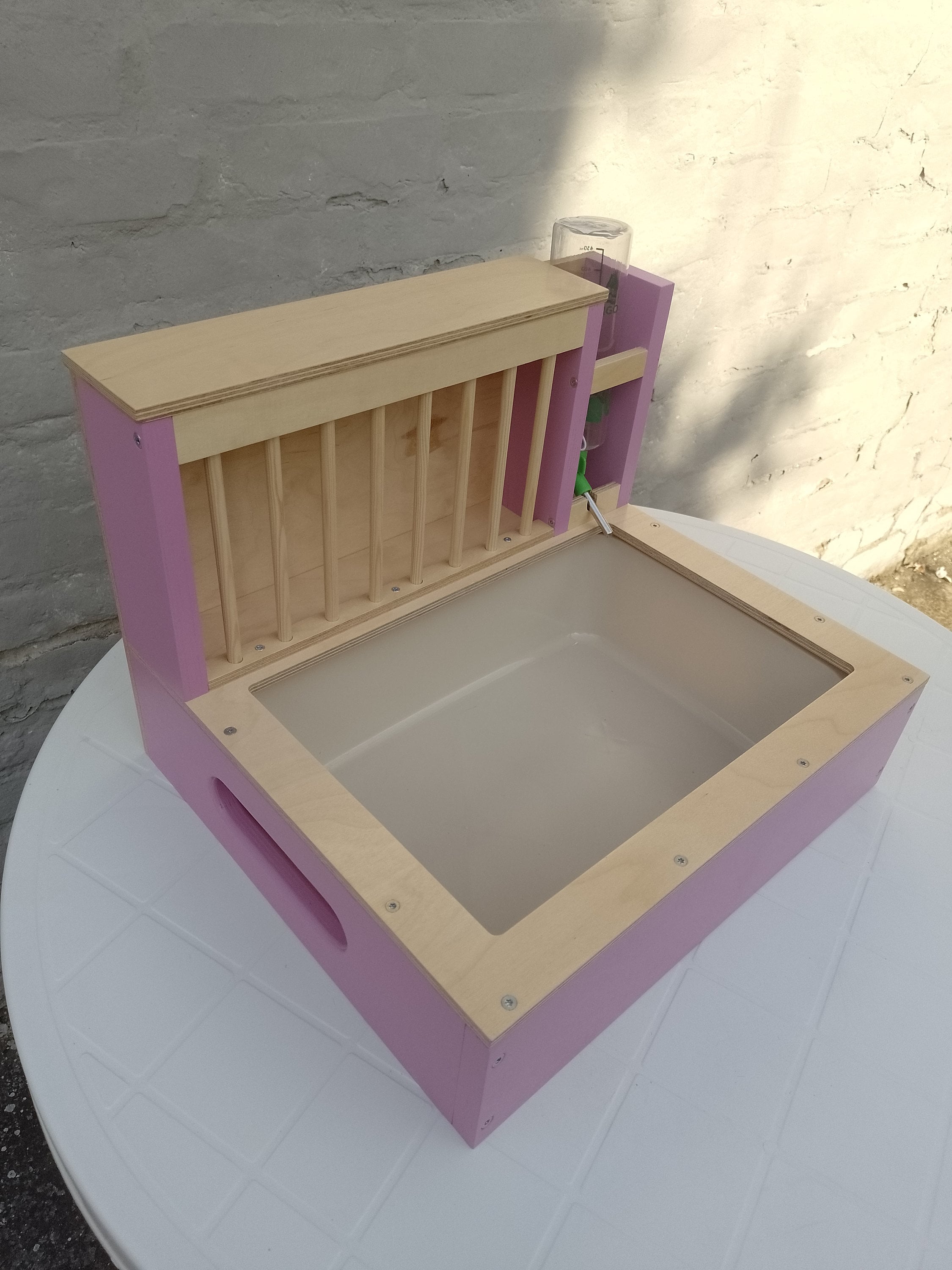 Rabbit Hay Feeder Litter box - Nibbler Combo Mini Spectra - Berry Accent - READY TO SHIP - Scratchy Things Premium Pet Furniture